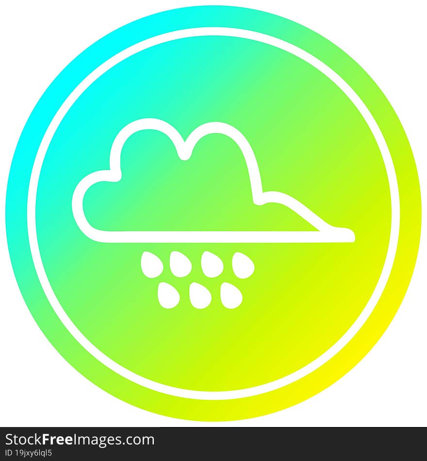 rain cloud circular in cold gradient spectrum