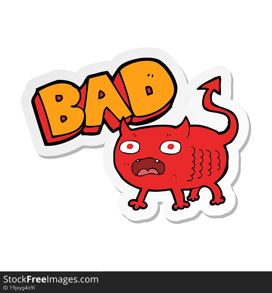 sticker of a cartoon bad imp