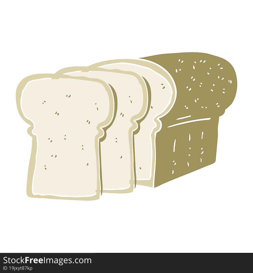 Flat Color Style Cartoon Sliced Bread