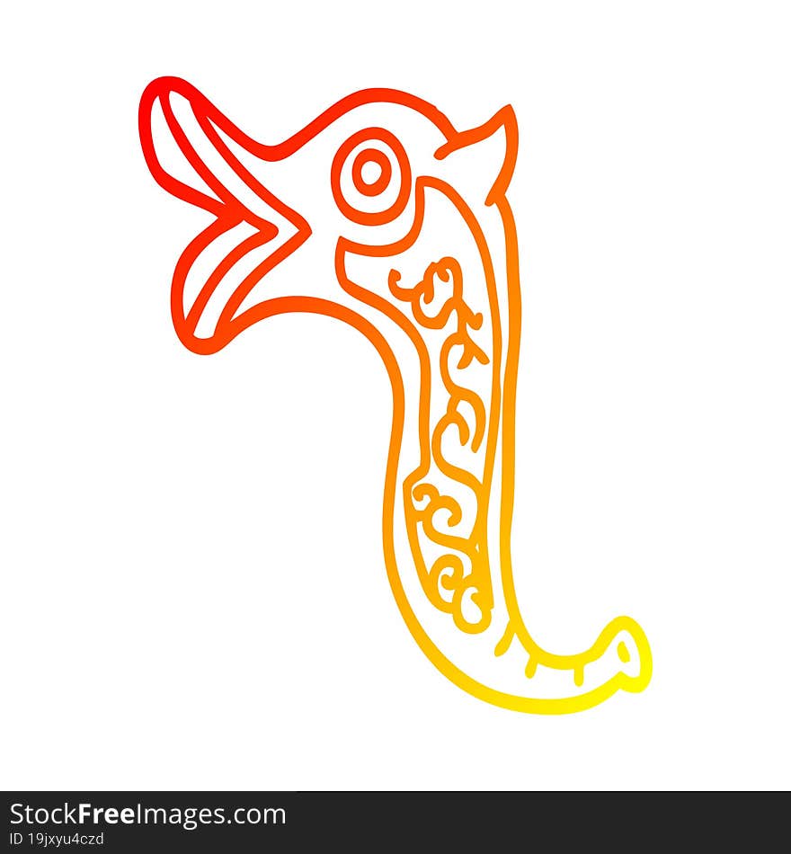 warm gradient line drawing cartoon war trumpet