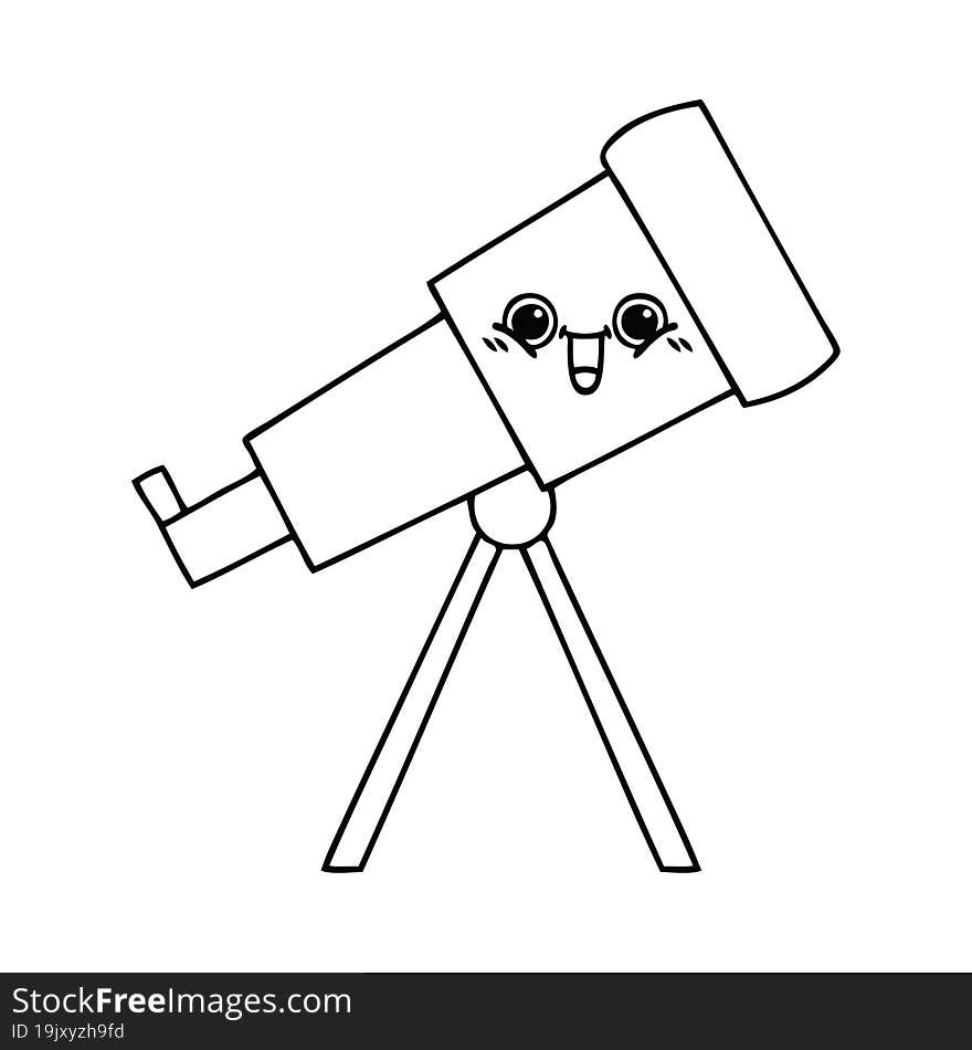 line drawing cartoon telescope