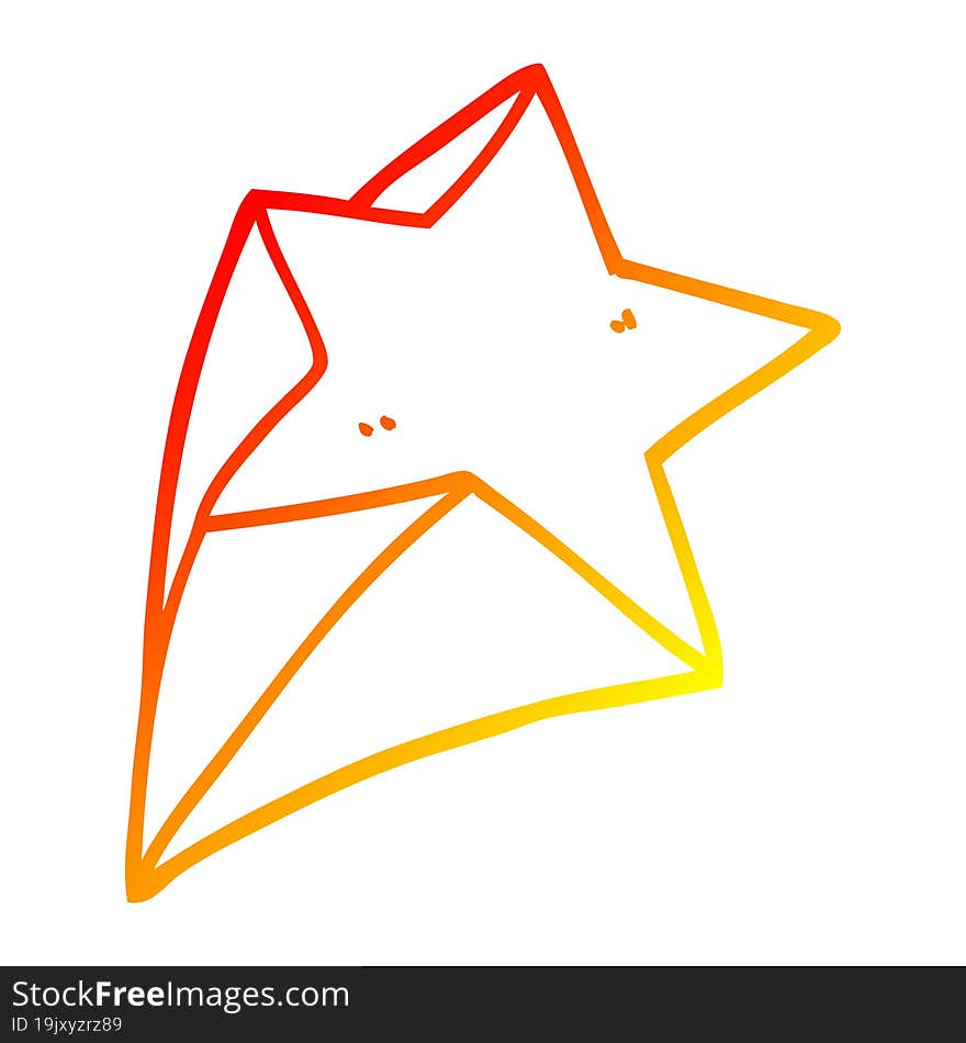 warm gradient line drawing of a cartoon stars