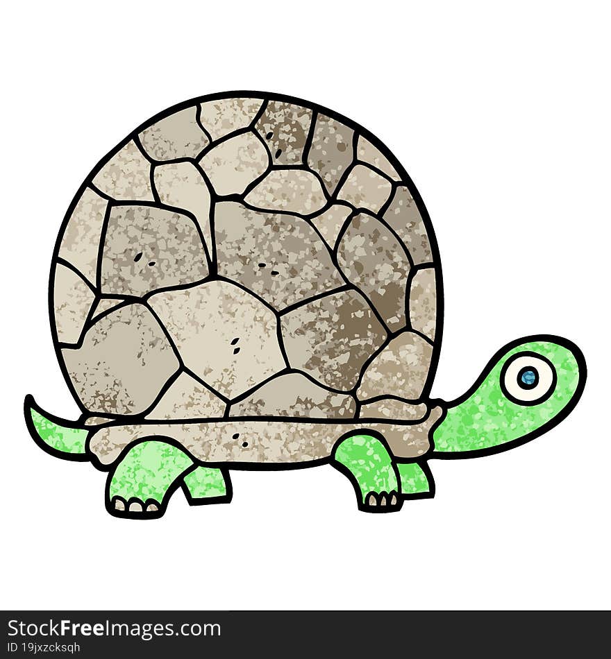 grunge textured illustration cartoon tortoise