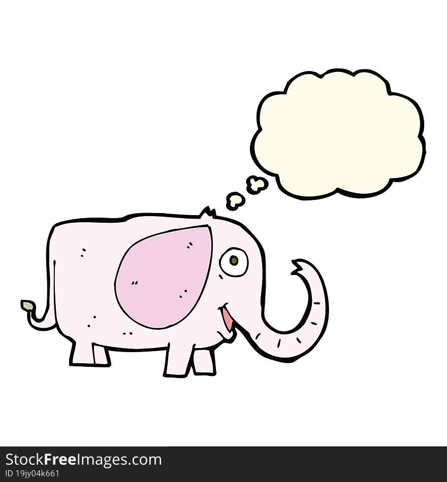 cartoon baby elephant with thought bubble