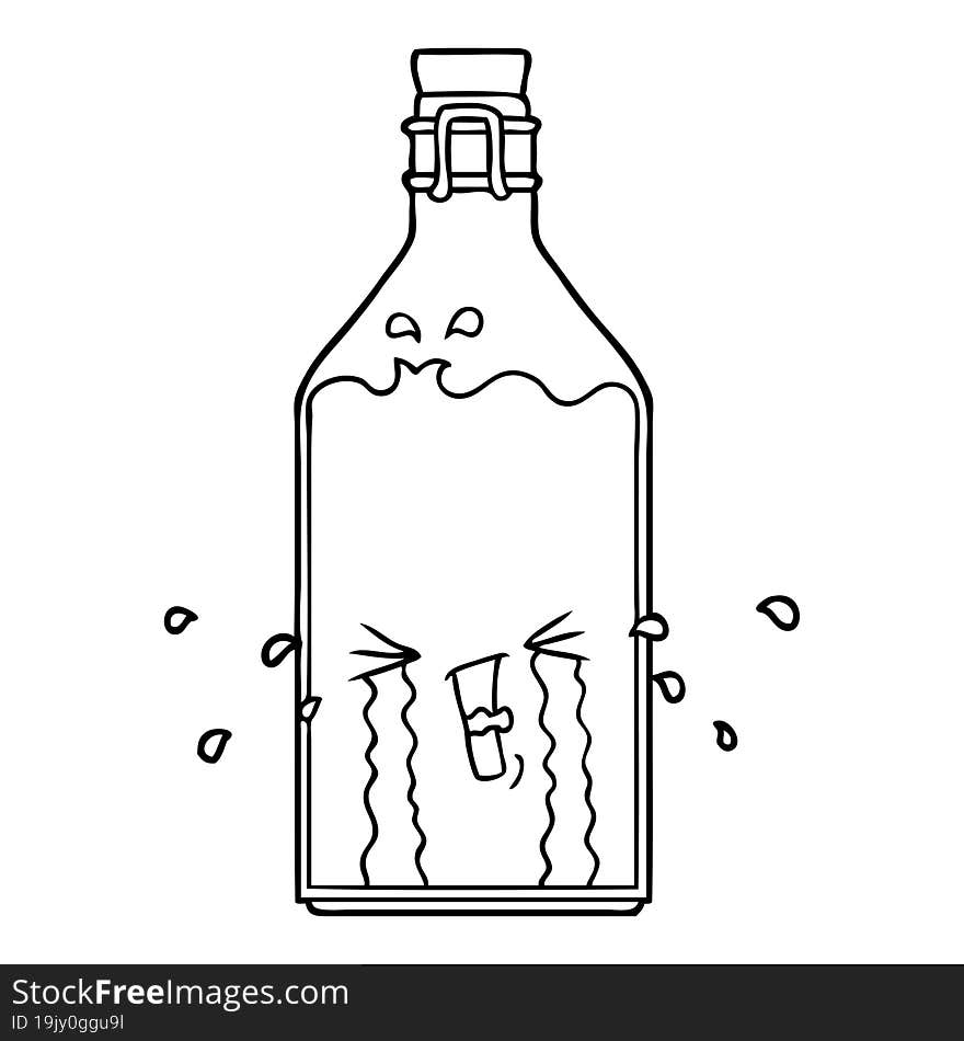 cartoon old bottle. cartoon old bottle