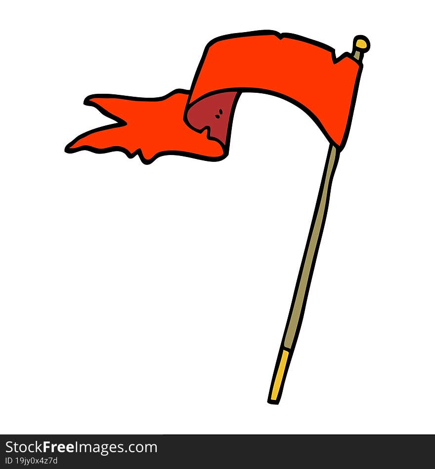 Cartoon Doodle Waving Flag