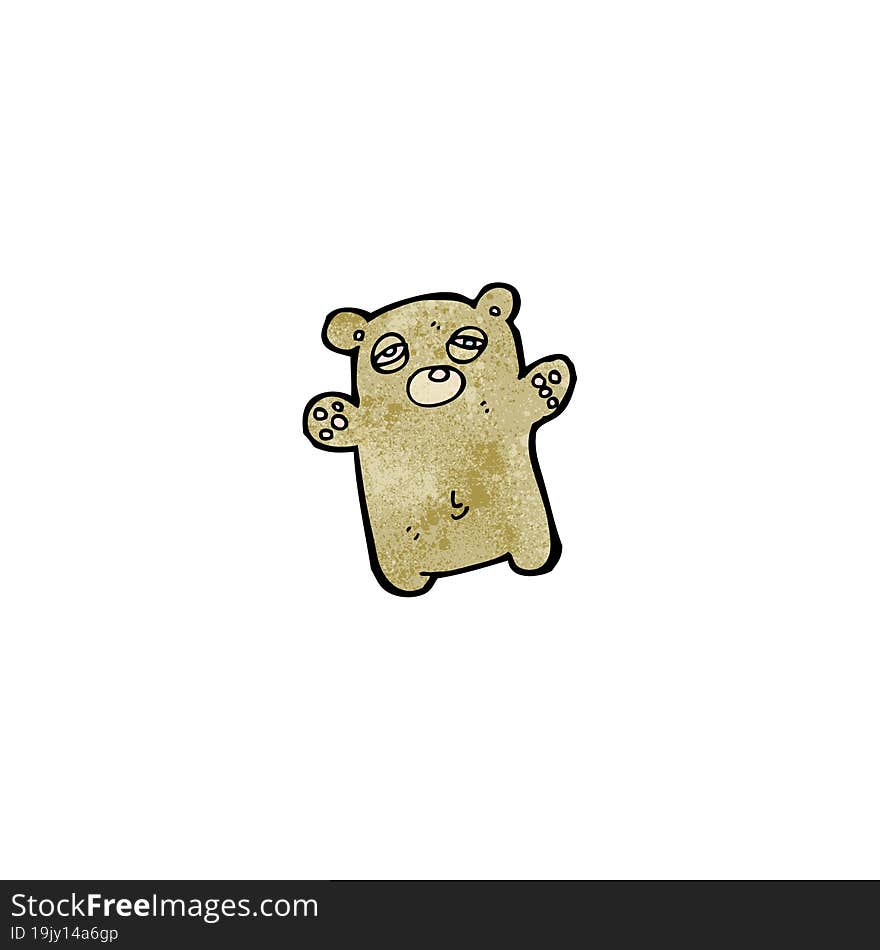 Cartoon Tired Teddy Bear