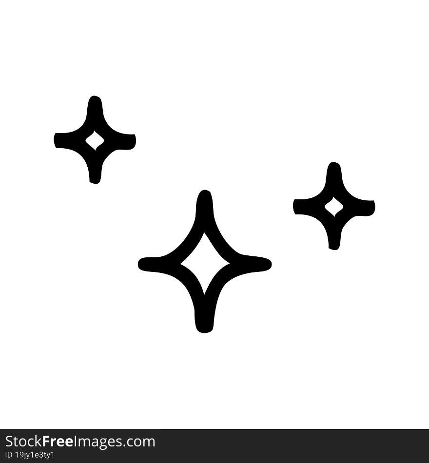 Black Line Tattoo Of A Stars