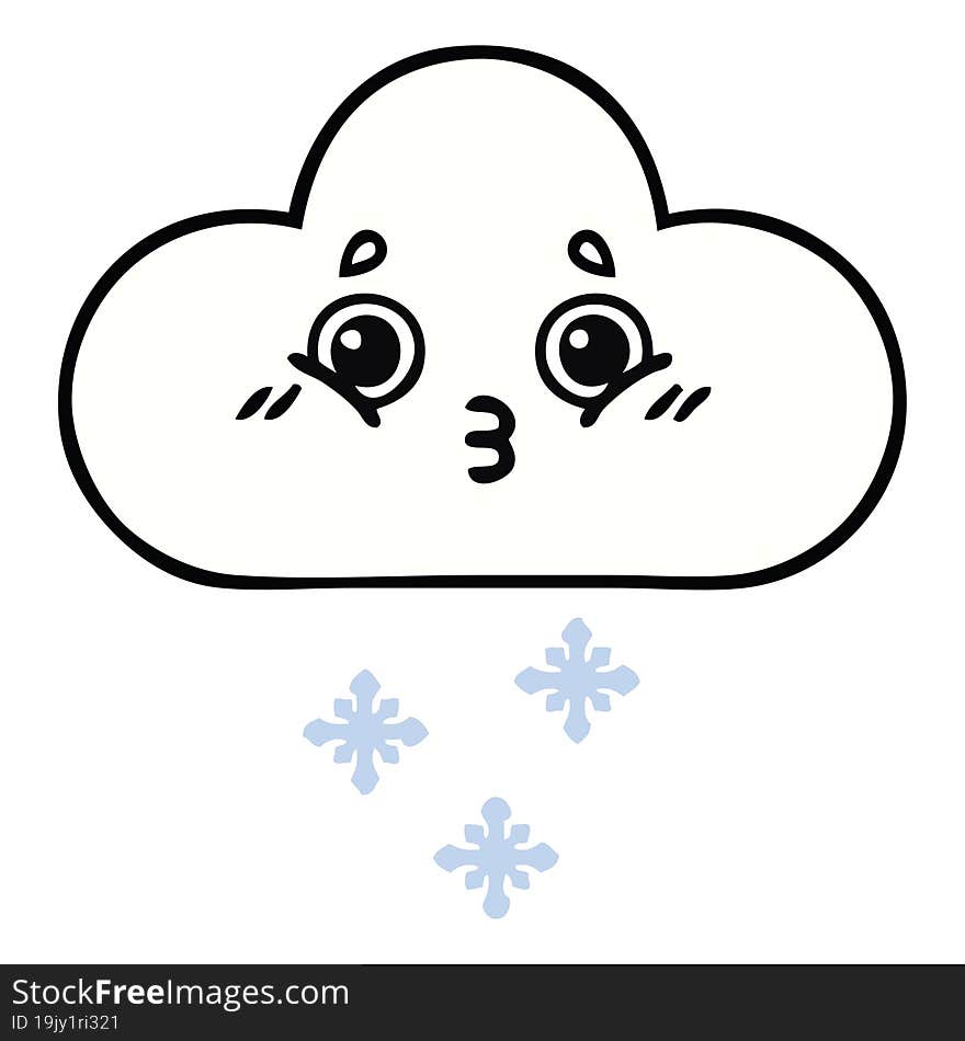 cute cartoon of a snow cloud. cute cartoon of a snow cloud