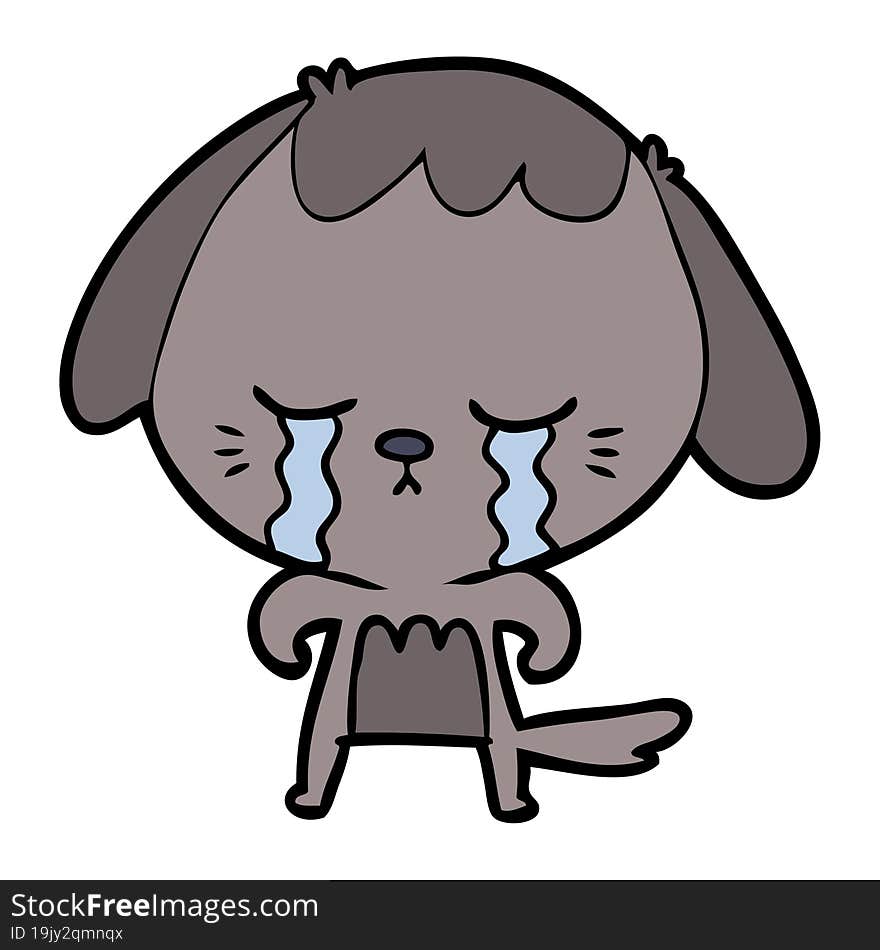 cartoon crying dog. cartoon crying dog