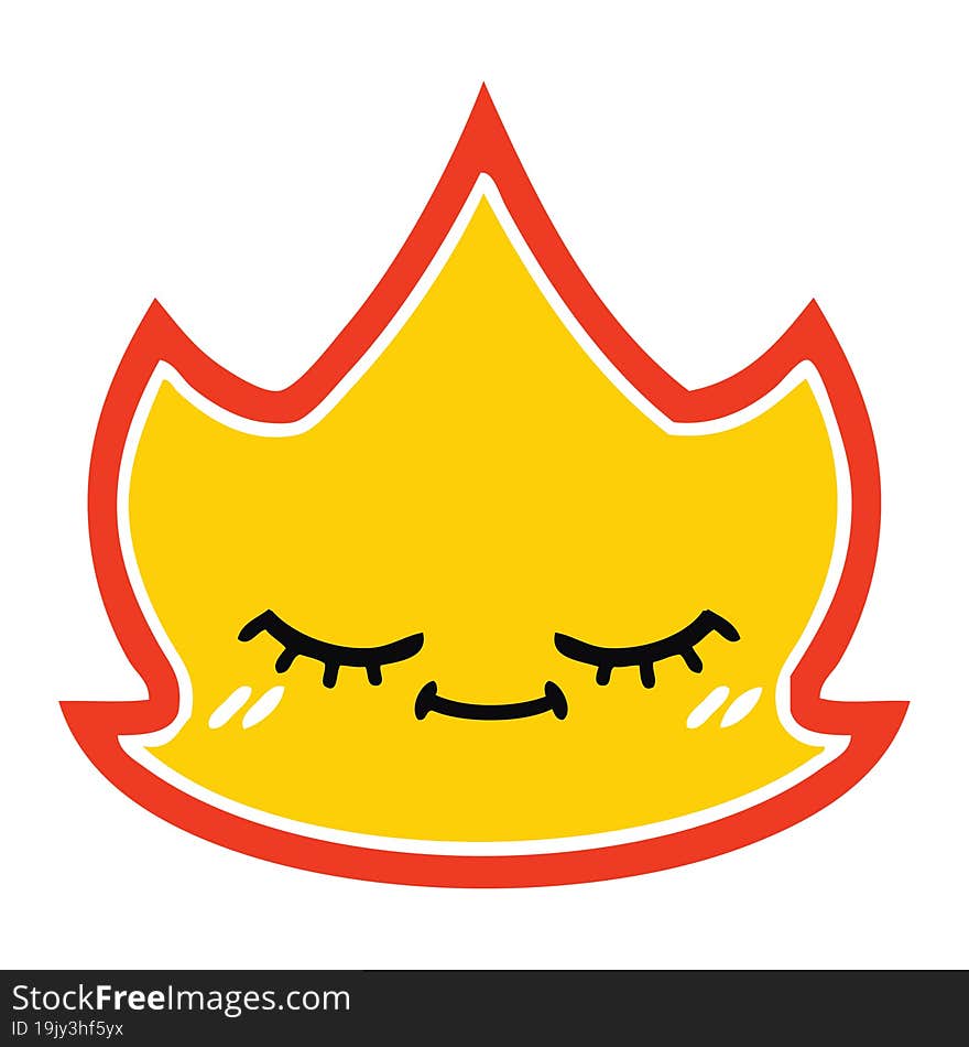 flat color retro cartoon fire flame