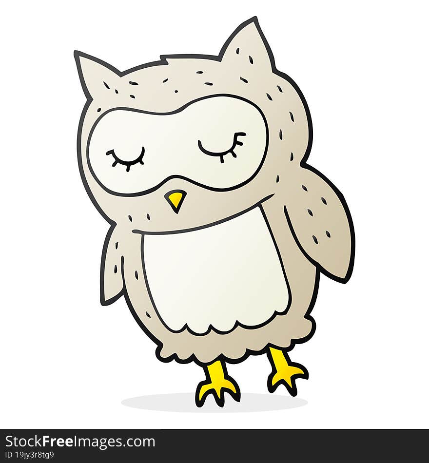 freehand drawn cartoon owl