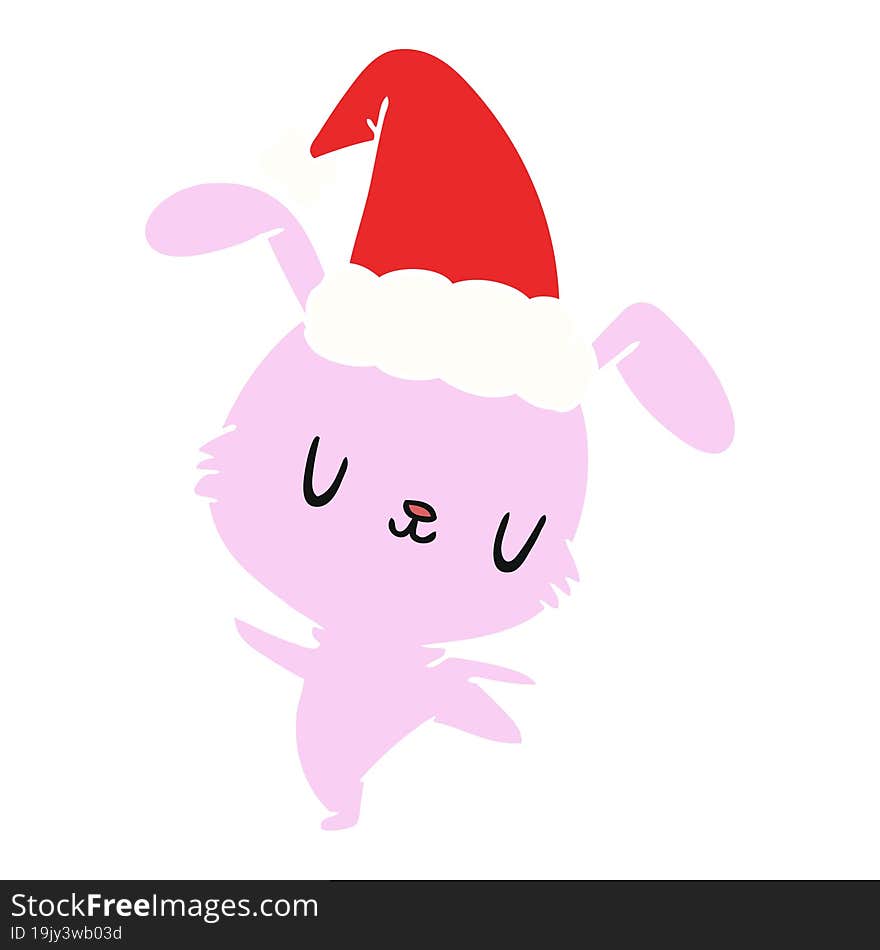 christmas cartoon of kawaii rabbit