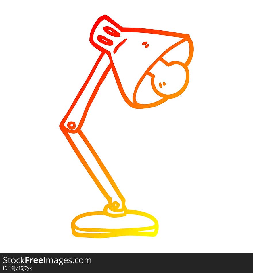 warm gradient line drawing of a cartoon office lamp