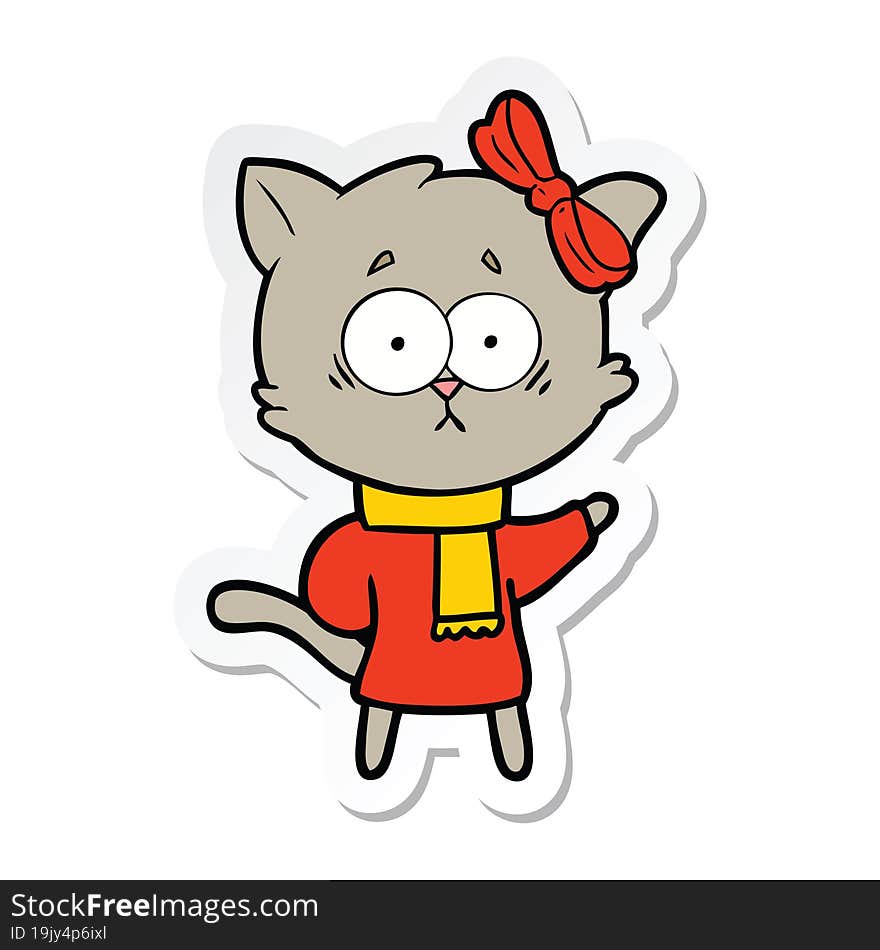 Sticker Of A Cartoon Cat