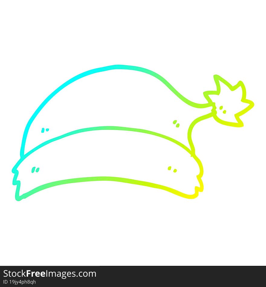 Cold Gradient Line Drawing Cartoon Christmas Hat