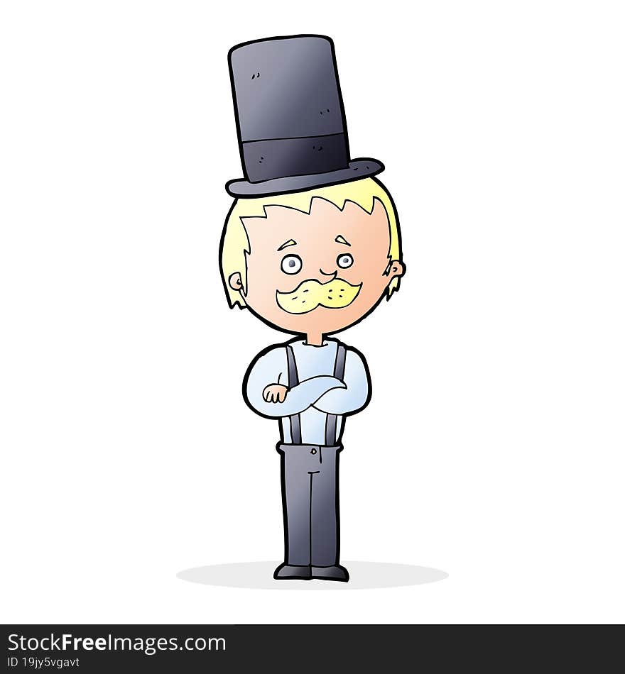 Cartoon Man In Top Hat