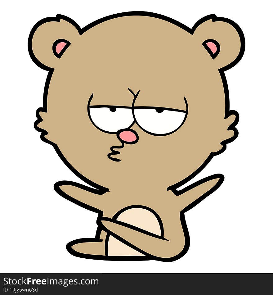 bored bear cartoon. bored bear cartoon