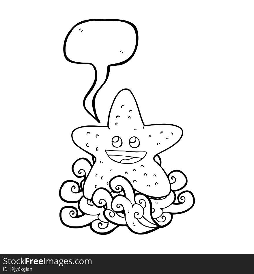 Speech Bubble Cartoon Starfish