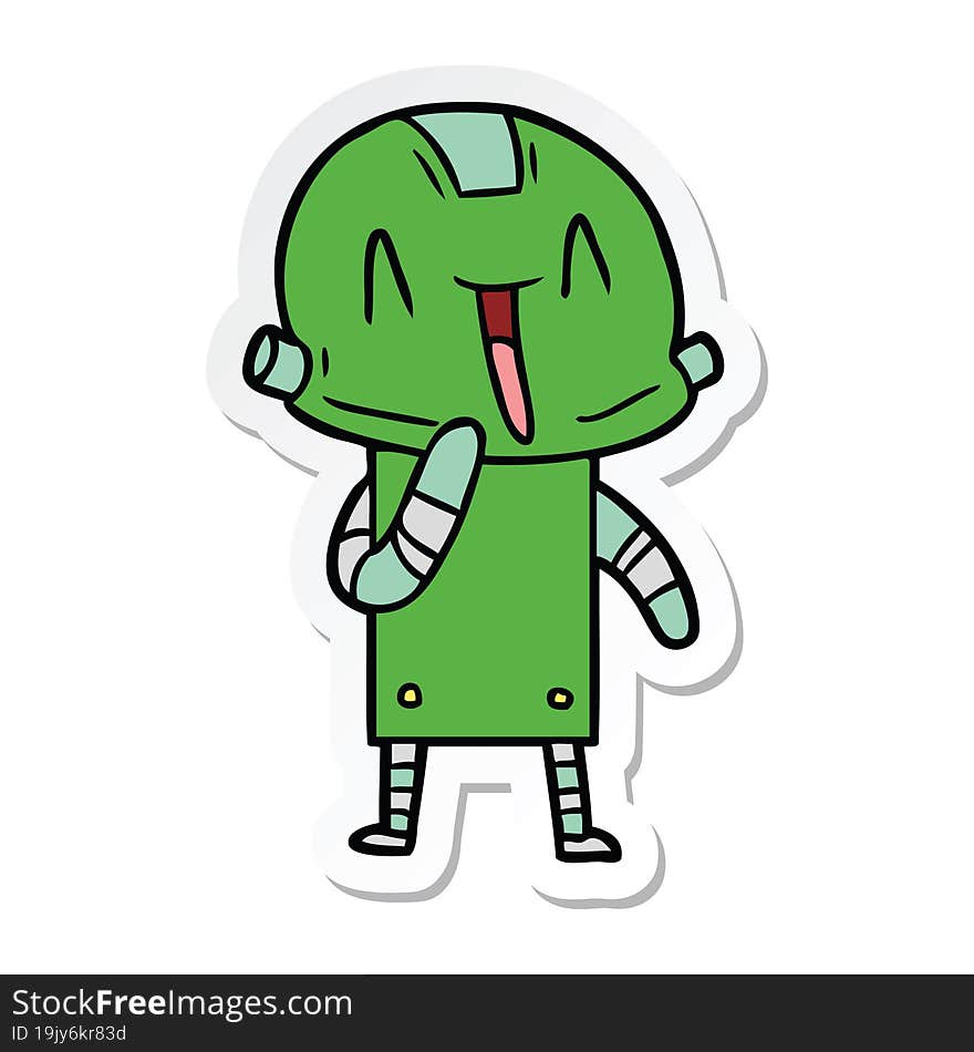 sticker of a cartoon robot