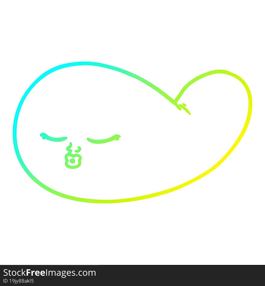 Cold Gradient Line Drawing Cartoon Gall Bladder