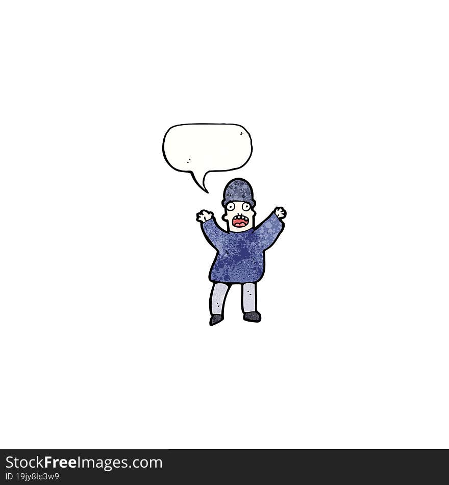 cartoon man with speech bubble