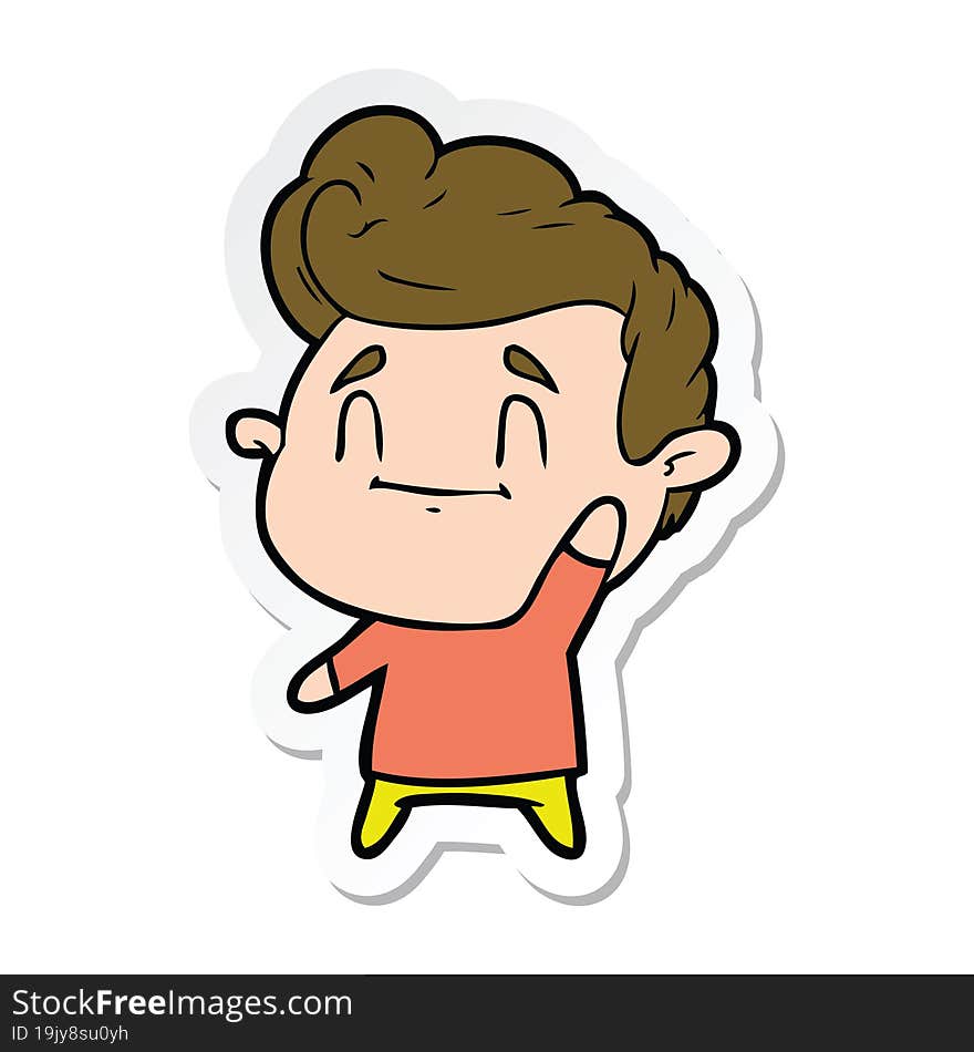 sticker of a happy cartoon man