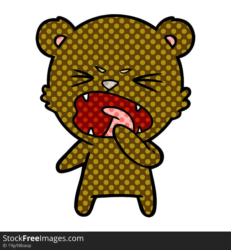 angry cartoon bear shouting. angry cartoon bear shouting