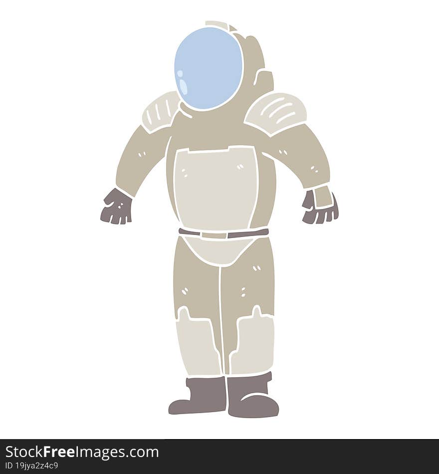 flat color illustration cartoon space man