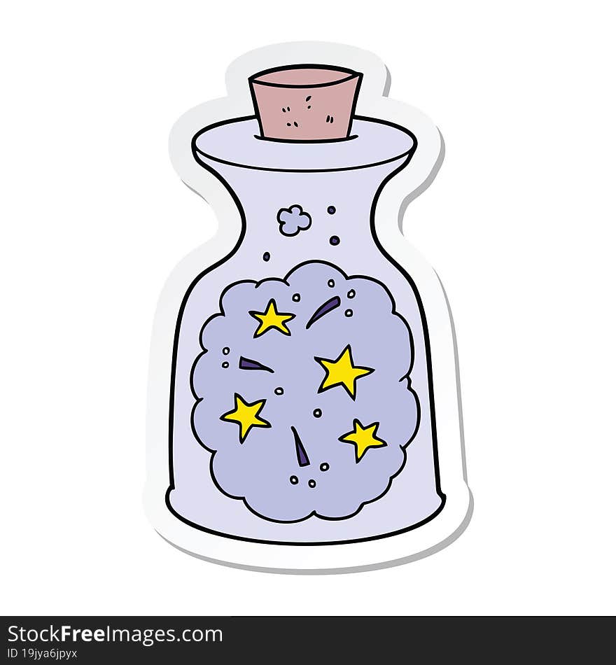 Sticker Of A Cartoon Magic Potion