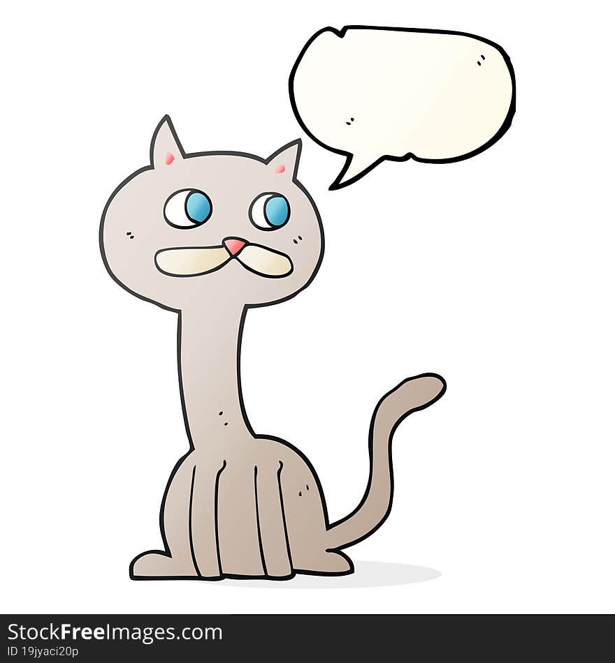 Speech Bubble Cartoon Cat