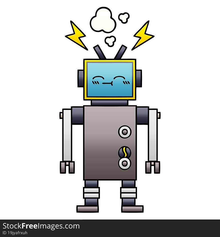 Gradient Shaded Cartoon Robot