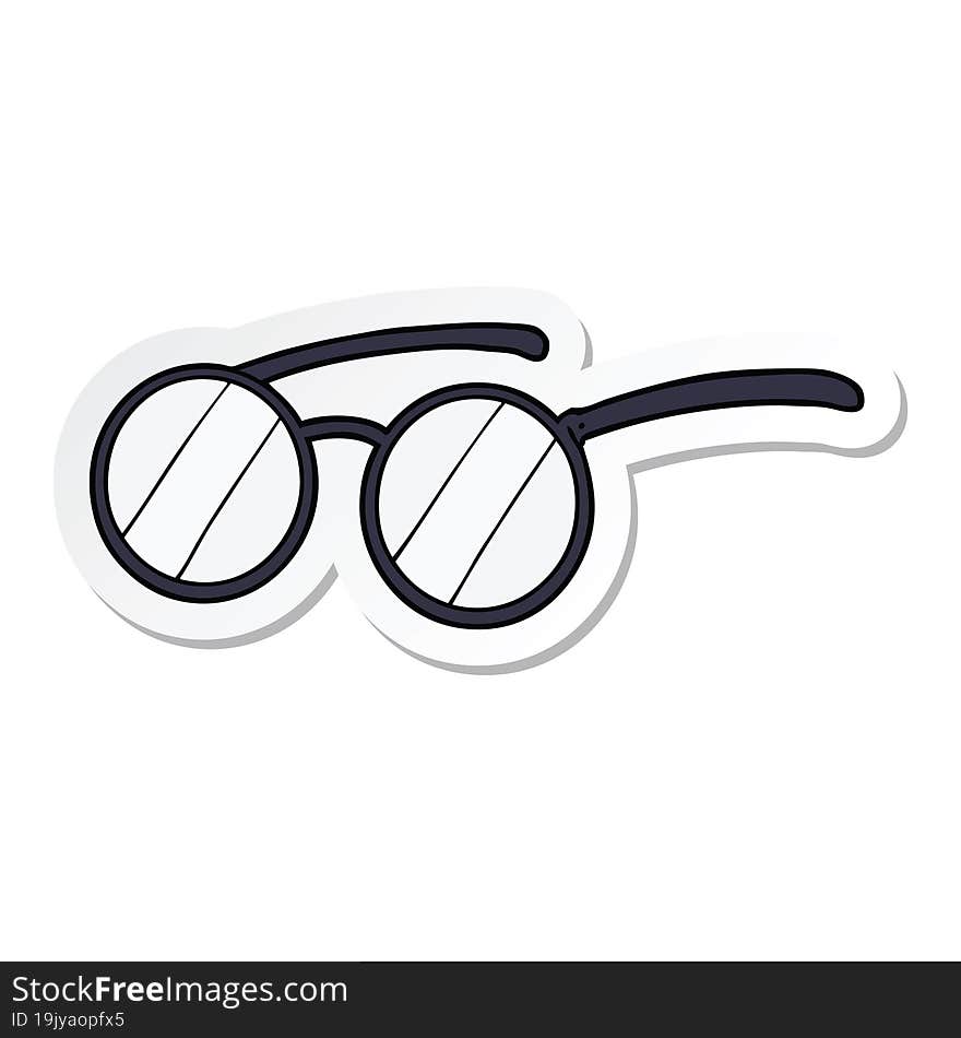 sticker of a cartoon spectacles