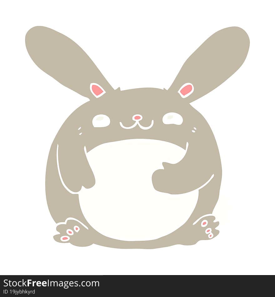 Flat Color Style Cartoon Rabbit