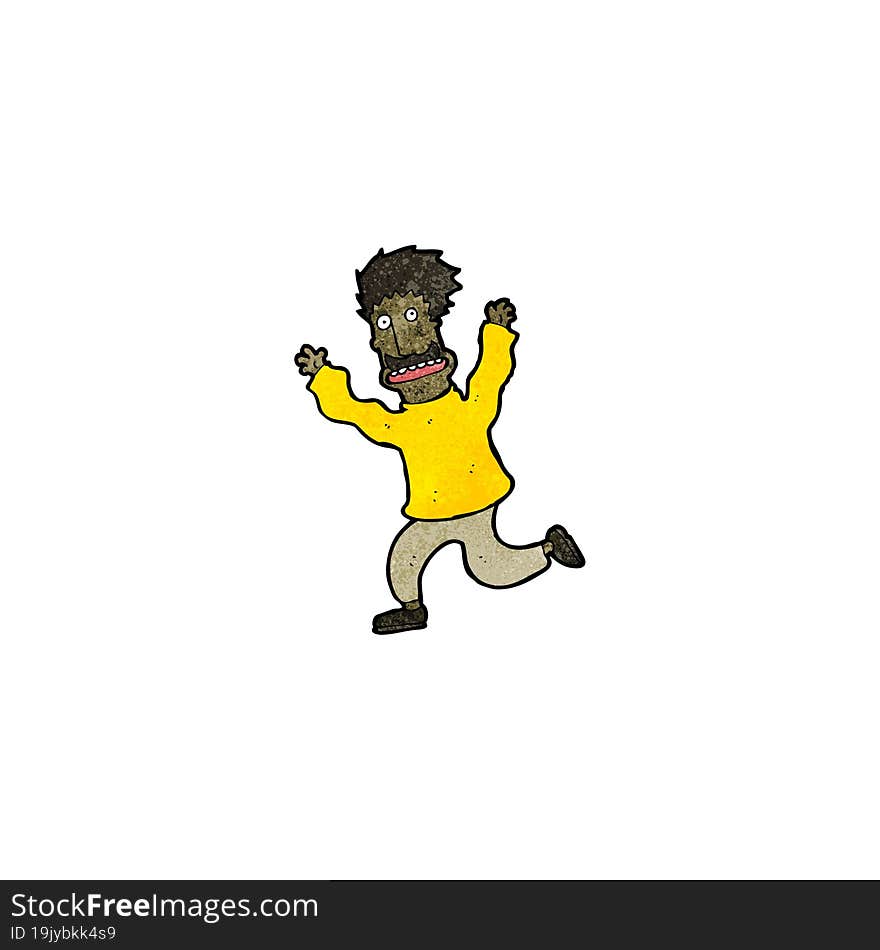 cartoon man running away