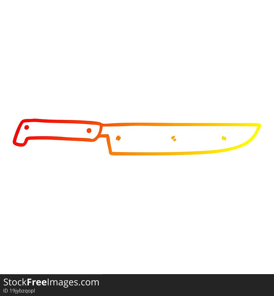 warm gradient line drawing cartoon kitchen knife