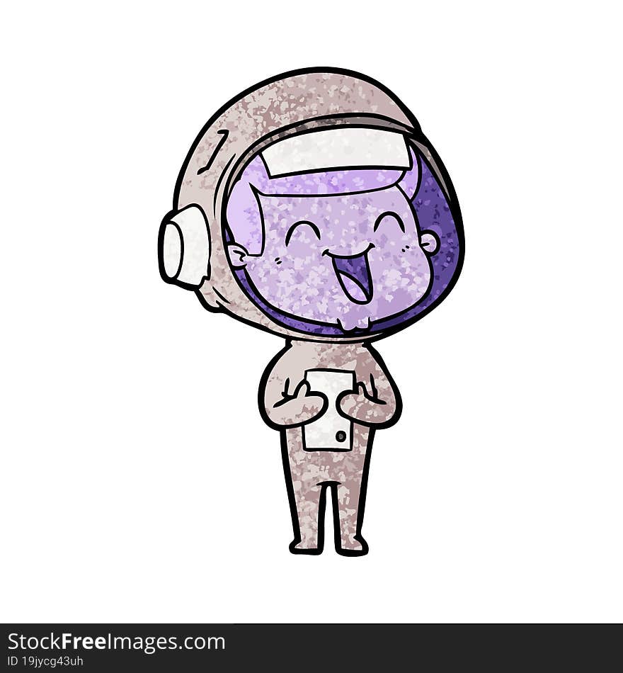 happy cartoon astronaut. happy cartoon astronaut