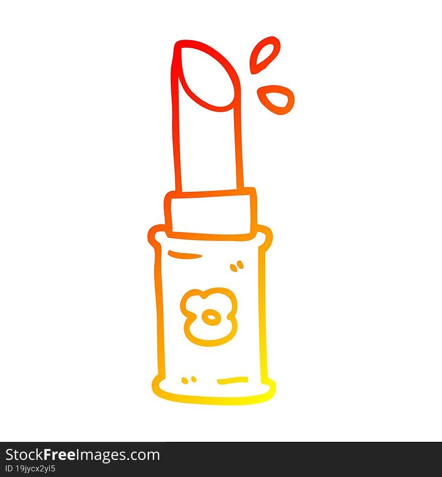 warm gradient line drawing of a cartoon lipstick