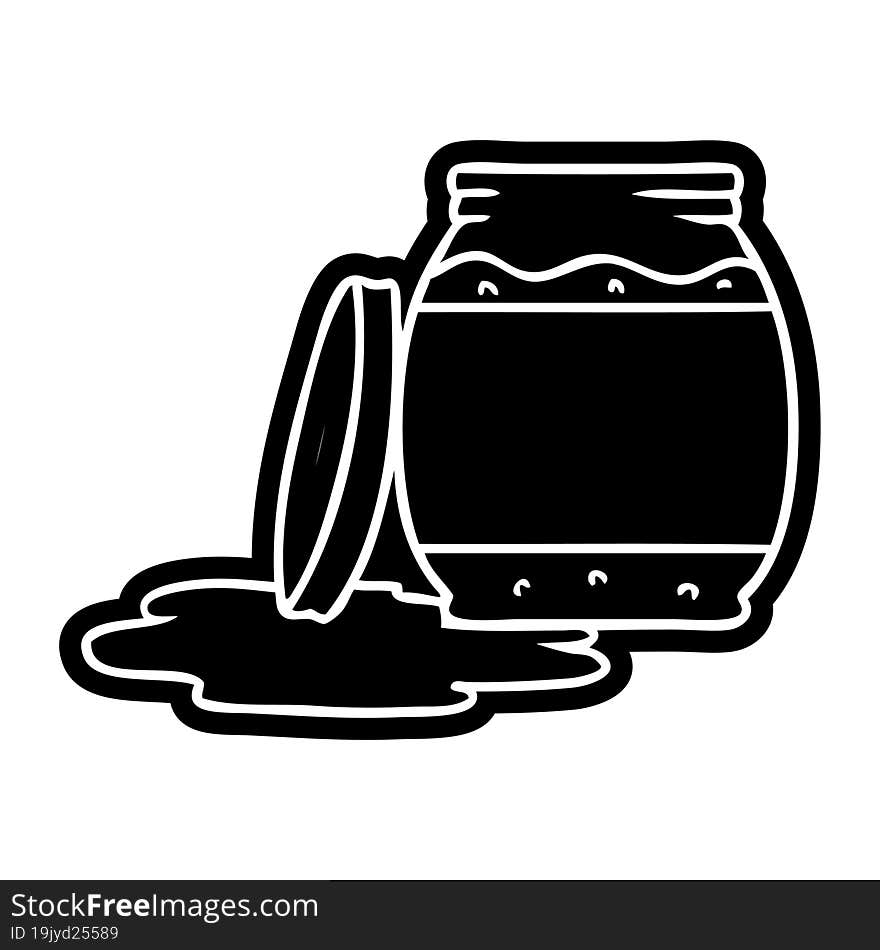 cartoon icon of a strawberry jam. cartoon icon of a strawberry jam