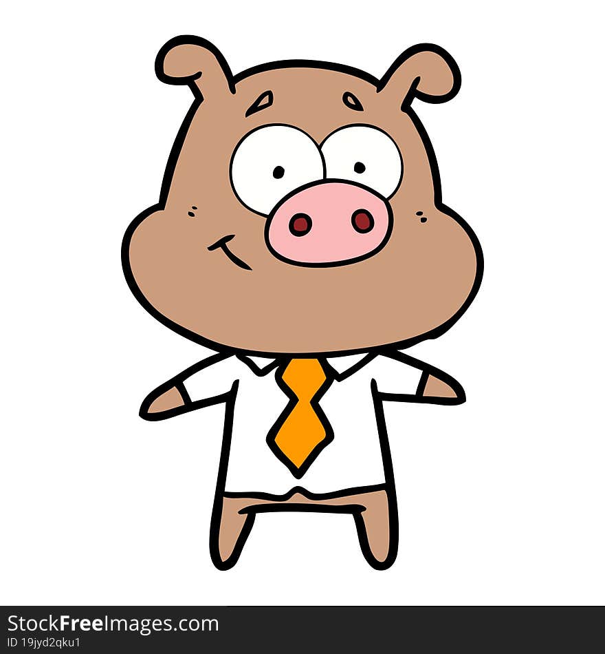 happy cartoon pig boss. happy cartoon pig boss