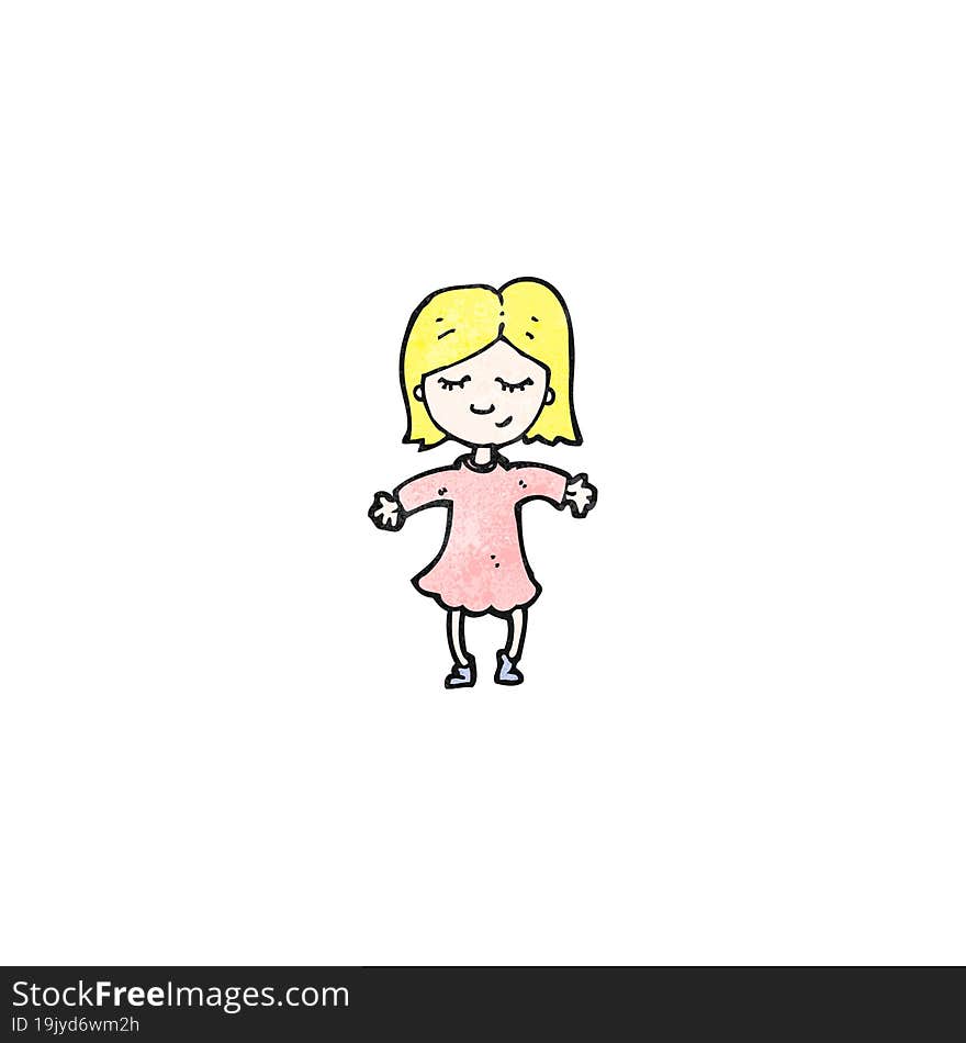 cartoon happy blond girl