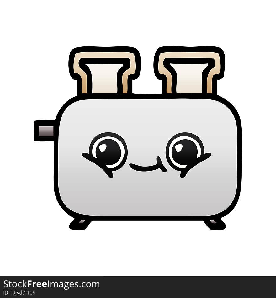 Gradient Shaded Cartoon Of A Toaster