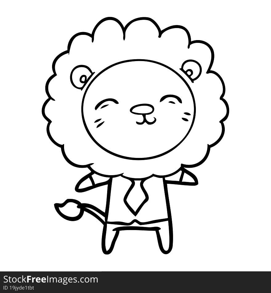 cartoon lion in business clothes. cartoon lion in business clothes