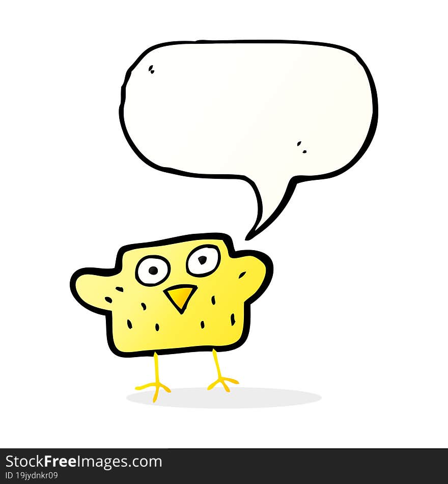 Cartoon Bird With Speech Bubble