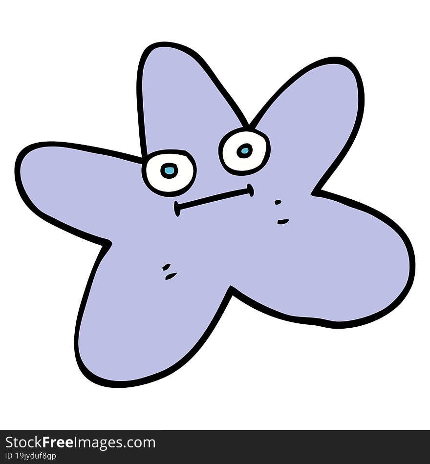 hand drawn doodle style cartoon star fish