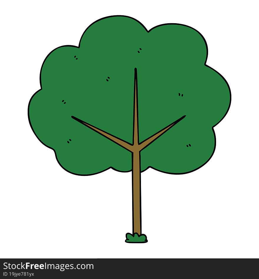 quirky hand drawn cartoon tree