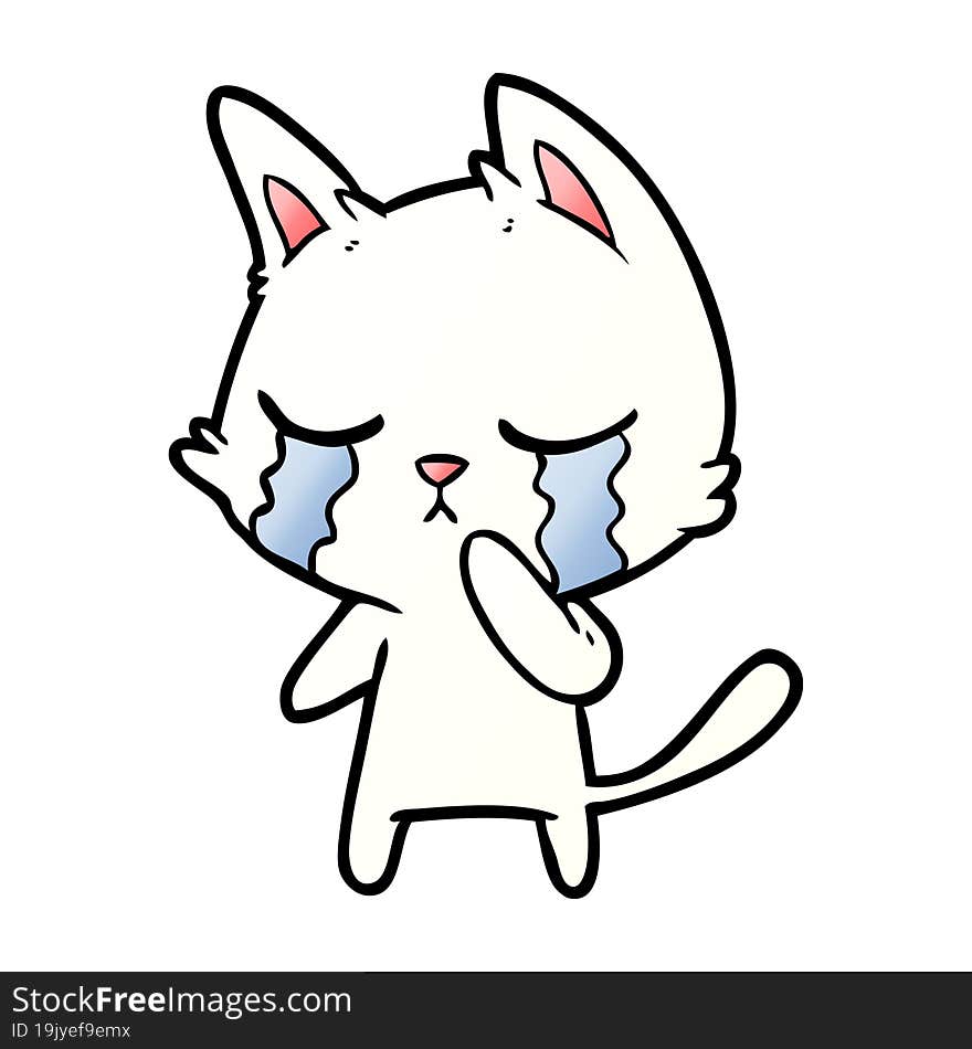 crying cartoon cat. crying cartoon cat