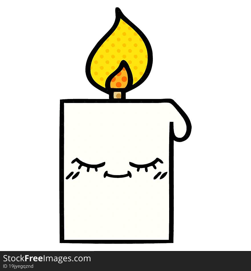 comic book style cartoon lit candle