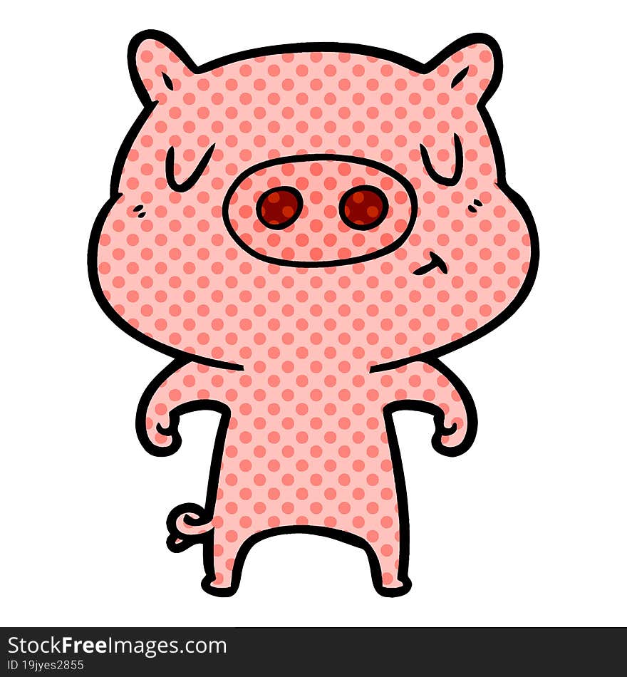 cartoon content pig. cartoon content pig