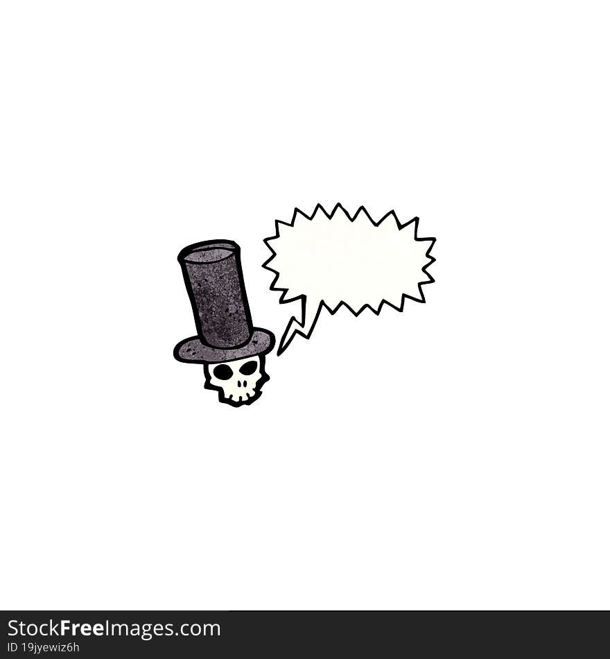 skull in top hat cartoon